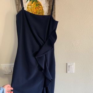 bardot rona ruffle midi dress